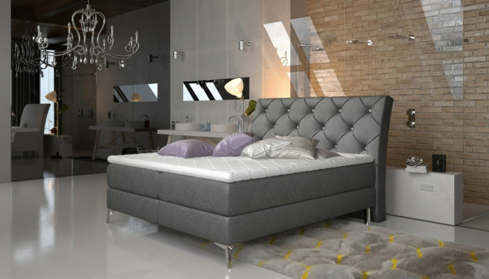 Designer Bett Schlafzimmer Betten Textil Hotel Polster Chesterfield Boxspring