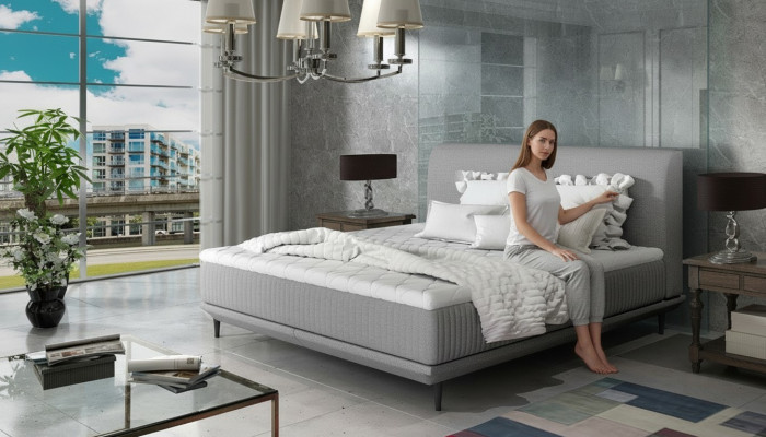 Designer Polsterbett Bett Betten Doppelbett Deko Ehebett Designerbett NEU
