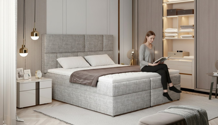 Luxus Designer Polsterbett Bett Betten Designerbett Boxspring Textil 180x200