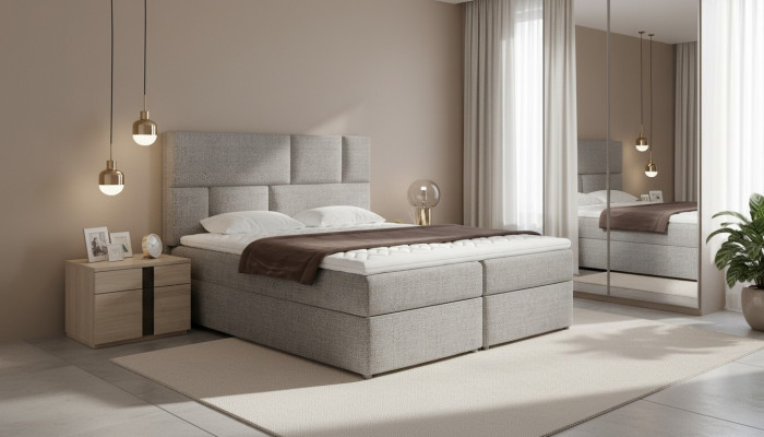 Luxus Designer Polsterbett Bett Betten Designerbett Boxspring Textil 180x200