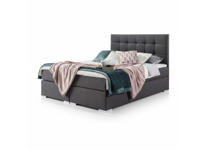 Komplett Set Matratze & Topper Boxspring Bett Polster Betten Textil Stoff