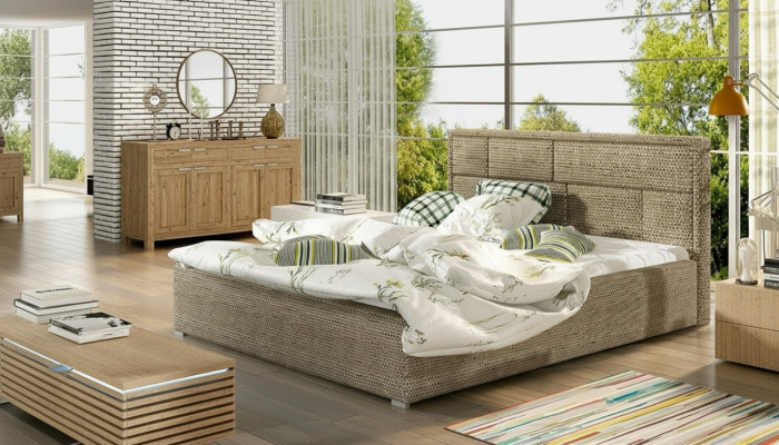 Designer Bett Schlafzimmer Betten Textil Hotel Luxus Polster Robustes