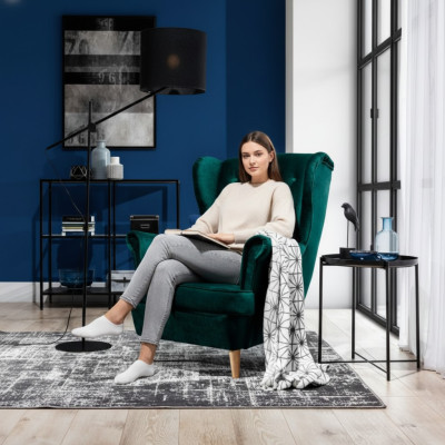 Lounge Ohren Sessel Club Designer Möbel Fernseh Sofa Stuhl Samt Polster Sitz Neu