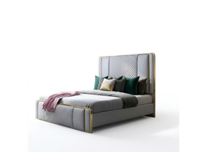 Designer Doppelbett Bett Hotel Luxus Schlafzimmer 140/160x200cm Leder