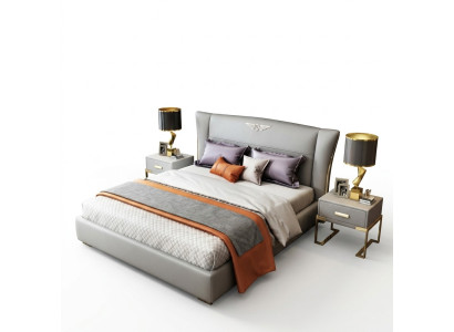 Luxus Schlafzimmer Designer Doppelbett Bett Hotel 180/200x200cm Leder