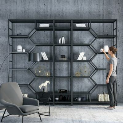 Metall Regal Trennwand Designer Luxus Regale Loft Stil Schrank 3tlg. Set