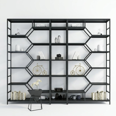 Metall Regal Trennwand Designer Luxus Regale Loft Stil Schrank 3tlg. Set