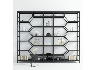 Metall Regal Trennwand Designer Luxus Regale Loft Stil Schrank 3tlg. Set