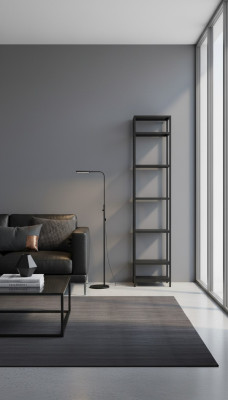 Regal Glas Metall Standregal im modernen Design in Schwarz Wohnzimmer