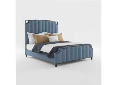 Luxus Schlafzimmer Doppelbett Bett 150/180x200cm Leder Metall Neu Hotel