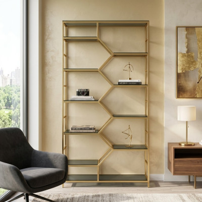 Metall Regal Trennwand Designer Luxus Regale Gold Schrank 3tlg