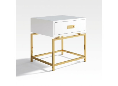 Nachttisch Nachtschrank Kommode Deko Beistelltisch Konsole Hochglanz Gold