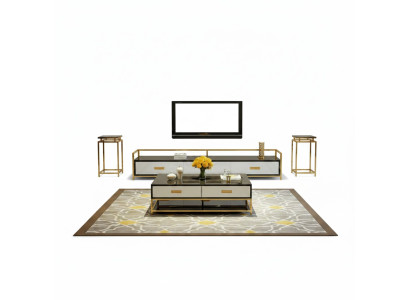 Luxus Metall Couchtisch Gold Schwarz Hochglanz Sofa Wohnzimmer Tisch