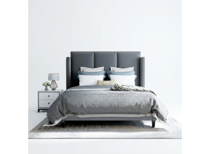 Luxus Leder Bett Metall Gold Design Betten Polster Hotel 180x200cm