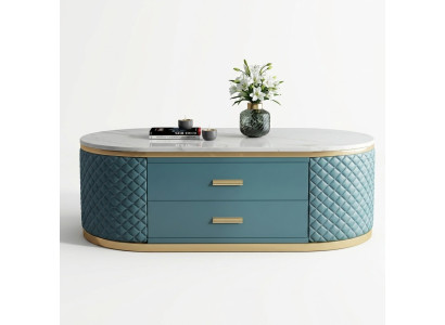 Hochwertige Wohnzimmer CouchTische - Oval Designer Edelstahl Tisch Luxus