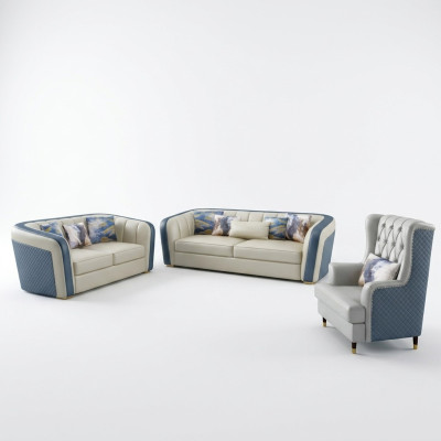 Designer Couch Polster Sitz Garnitur Sofa Garnituren 3+2+1 Sitzer Sofagarnitur