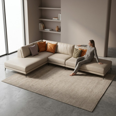 Ecksofa Polster Garnitur Wohnlandschaft Dekor L Form Designer Sofa Couch