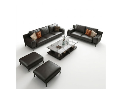 Italienische Luxus Möbel Sofagarnitur 3+2 + Hocker Möbel Couch Sofa 3tlg.