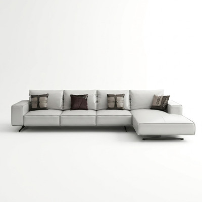 Moderne Wohnlandschaft Ecksofa Couch Polster Leder Sitz Ecke Deko Garnitur