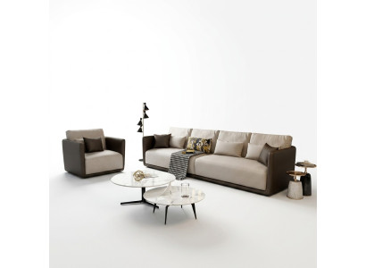 Komplett Set Sofagarnitur 4+1 Sitz Couch Tisch Design Wohnlandschaft