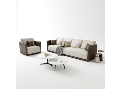 Komplett Set Sofagarnitur 4+1 Sitz Couch Tisch Deko Design Wohnlandschaft