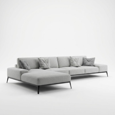 Italienische Polster Sitz Ecke Leder Couch Moderne Garnitur Wohnlandschaft