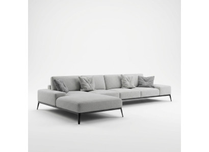 Italienische Polster Sitz Ecke Leder Couch Moderne Garnitur Wohnlandschaft