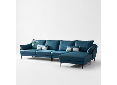 Italienische Polster Sitz Leder Ecke Garnitur Couch Moderne Wohnlandschaft