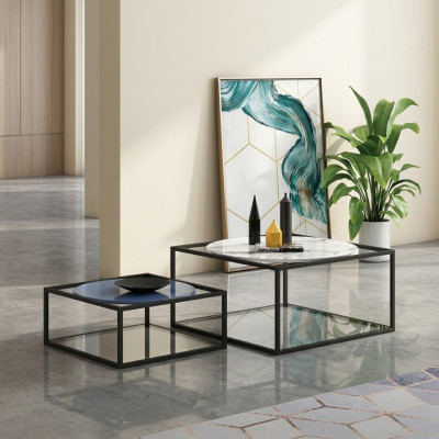 Doppel Set 2x Couchtisch Beistelltisch Kaffeetisch Design Wohnzimmertisch
