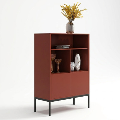 Italienische Kommode Stil Möbel Hoch Designer Schrank Schränke Orange