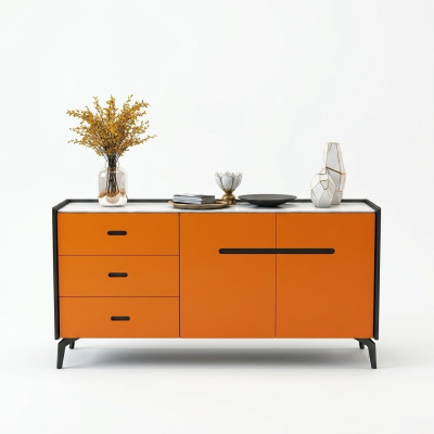 Italienische Stil Möbel Hoch Kommode Designer Schrank Schränke Orange