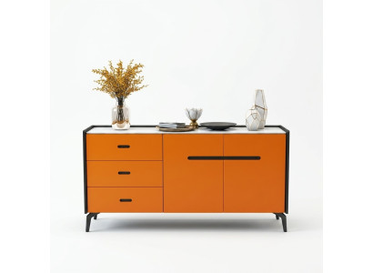 Italienische Stil Möbel Hoch Kommode Designer Schrank Schränke Orange