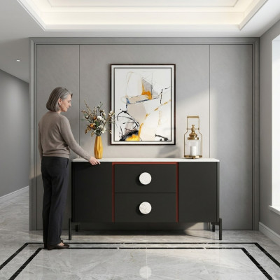 Designer Italienische Kommode Anrichte Schrank Regal Metall Luxus Wohn