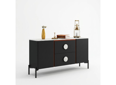 Designer Italienische Kommode Anrichte Schrank Regal Metall Luxus Wohn