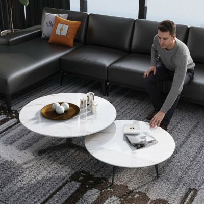 Runde Set 2x Couchtisch Kaffeetisch Beistelltisch Deko Designer Wohnzimmer