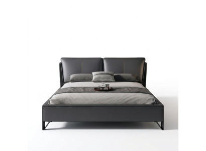 Deko Bett Polster Design Luxus Doppel Hotel Betten Schlaf Zimmer Leder