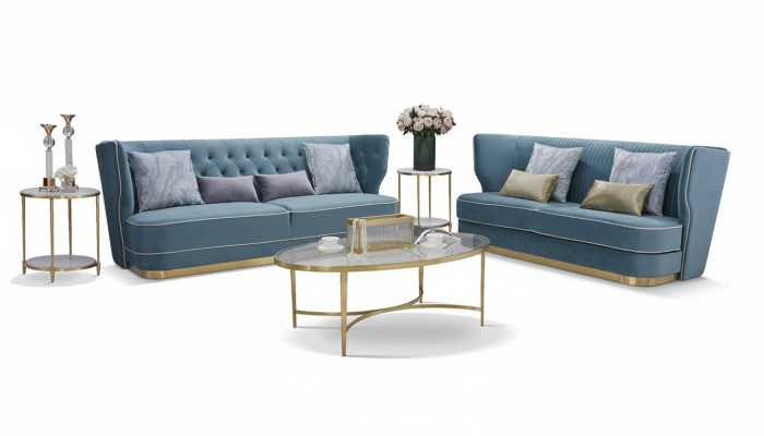 Design Luxus Couch 3 Sitzer Polster Sofa - Italienische Stil Wohnzimmer Möbel