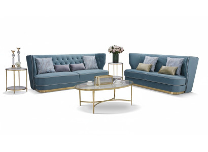 Design Luxus Couch 3 Sitzer Polster Sofa - Italienische Stil Wohnzimmer Möbel