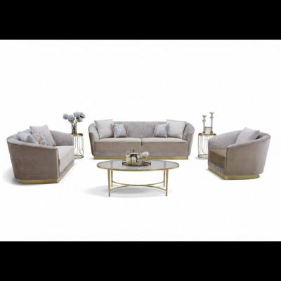 Sofagarnitur 3+2+1 Sitzer Set Design Sofas Polster Couchen Moderne Couch Samt
