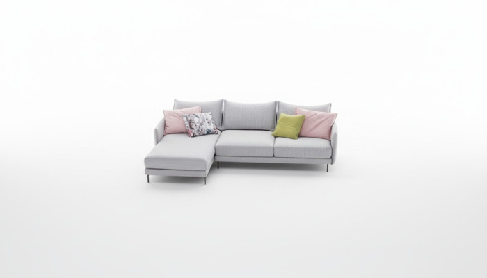 Ecksofa L-Form Stoff Couch Polster Sitz Sofa Textil Eck Italienisches Design Neu