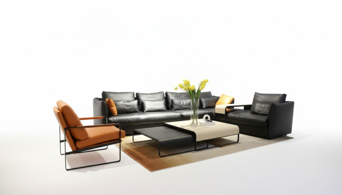 Italienische Leder Stil Wohnzimmer Möbel Ecksofa Sofa Polster Garnitur Eckcouch