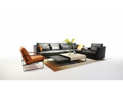 Italienische Leder Stil Wohnzimmer Möbel Ecksofa Sofa Polster Garnitur Eckcouch