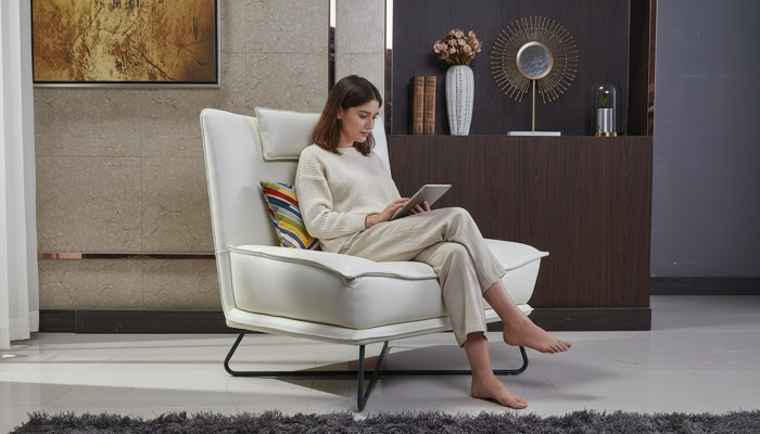Luxus Stuhl Polster Cocktail Relax Lounge Club Stühle Möbel Design Sessel Weiß