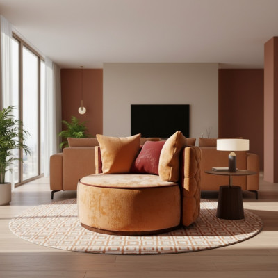Rund Sessel Chesterfield Club Runde Sofa Couch Runde Relax Stühle Polster Stuhl