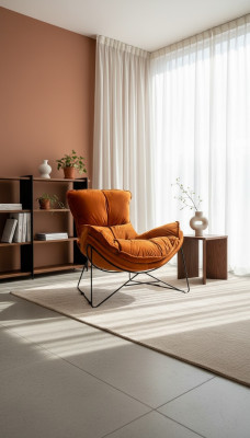 Luxus Stuhl Polster Cocktail Relax Lounge Club Stühle Möbel Design Sessel Orange