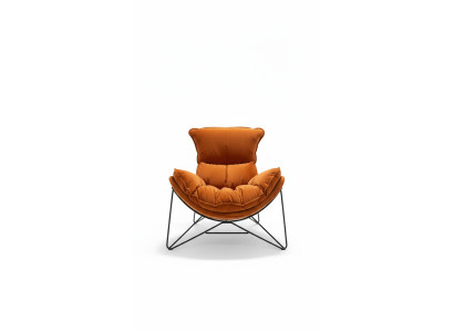 Luxus Stuhl Polster Cocktail Relax Lounge Club Stühle Möbel Design Sessel Orange