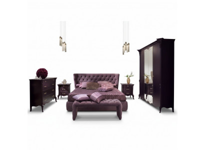 3 tlg. Schlafzimmer Set Bett 2x Nachttisch Konsole Doppel Polster Betten Hotel