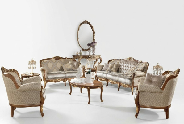 Klassische Stil Möbel Italien Sofagarnitur Garnituren Gruppe 3+2 xlmoebel®