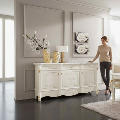XXL Buffet Kommode Kommoden Schrank Barock Rokoko Anrichte Konsole Italien Möbel