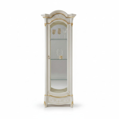 Klassische Eckvitrine Eckschrank Glas Holz Vitrine Möbel Glas Schrank Vitrine